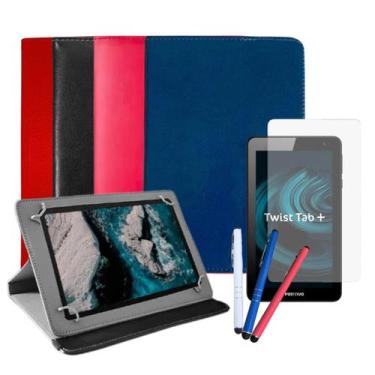 Imagem de Capa c/ Suporte para Tablet Positivo Twist Tab + Película + Caneta Tou