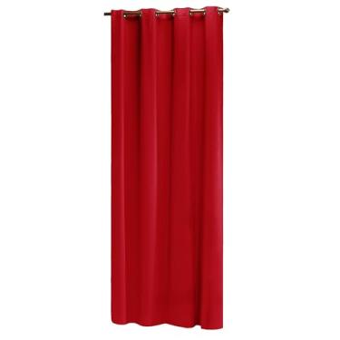 Imagem de Cortina Blackout PVC (Plástico) com UMA FOLHA Corta Luz 100% 1,40M x 2,50M de Parede com Ilhós (VERMELHO)