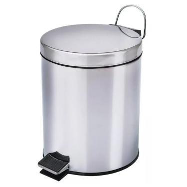 Imagem de Lixeira Com Pedal E Balde Removível Em Aço Inox 5 Litros - Mundiart Bb3053 05