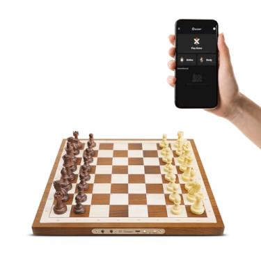 Imagem de Chessnut Air Electronic Chess Set, A magnificently Handcrafted Wooden Chess Board with Extra Queens,LEDs, AI Adaptive Electronic Chess Set Game and App with Computer Chess Board