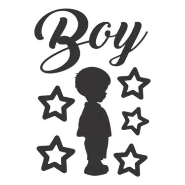 Imagem de Adesivo Para Balão Formato Boy - Preto