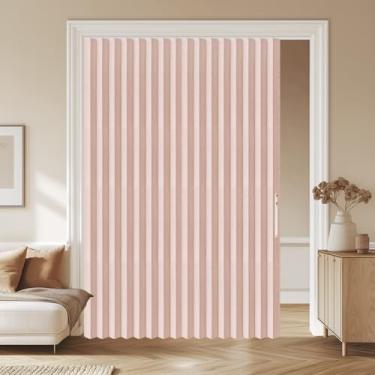 Imagem de AJAZZ 100% blackout porta sanfonada invisível portas sanfonadas portas sanfonadas cortina magnética interna para conjuntos de janelas de vidro incluídos trilhos (1 pacote, 182L x 79 C, rosa)