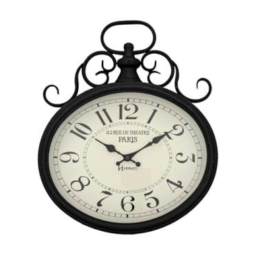 Imagem de Relógio De Parede Metal Ferro Herweg 40Cm Preto Fosco 6498