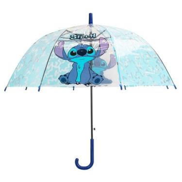 Imagem de Guarda Chuva Infantil Transparente Stitch Azul - Disney