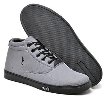 Imagem de Tenis Sapatenis Masculino Casual Botinha Cano Alto Confortavel Variedade Estiloso Leve Macio Variedades de Cores Exclusivo SAP7850, ORIGINAL Polo Blu (Preto/Preto, BR, Adulto, Numérico, 38)