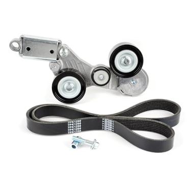 Imagem de Tykick Kit de montagem do tensor da correia de transmissão com polia e correia serpentina para Chevrolet Impala para Chevy Malibu para Buick LaCrosse Regal para Saturn Aura Vue 2007-2016 2.4L L4