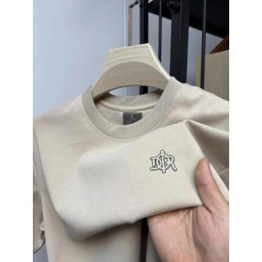 Imagem de Camiseta Masculina De Algodão Sem Costura Com Gola Redonda E Manga Cur