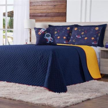 Imagem de Cobre Leito Astronauta Queen 7 Pecas - Azul-amarelo - ENXOVAIS AQUAREL