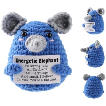 Imagem de Presentes de elefante branco Elefante energético apoio emocional presentes engraçados mini elefante bonito e engraçado presentes de elefante branco adequado para presentes de mordaça de aniversário