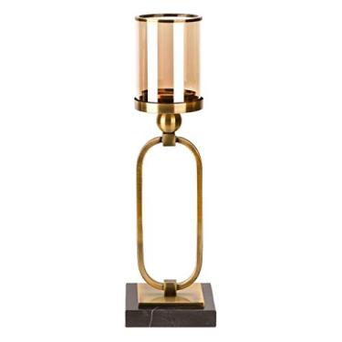 Imagem de Castiçal decorativo de mesa dourada castiçal para festa de jantar de casamento castiçal para velas cônicas de metal