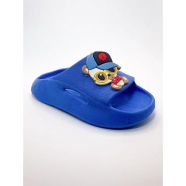 Imagem de Sandália Chinelo Slide Nuvem Menino Infantil Cachorro Boné Leve Confor