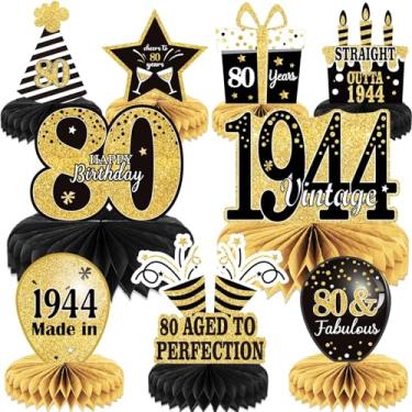 Imagem de 9PCS 80th Birthday decorations 80th birthday Centerpieces for Tables Decorations Vintage 1942 Honeycomb Table Topper Back in 1942 80th Birthday Decorations for Men and Woman 80 Years Birthday Party