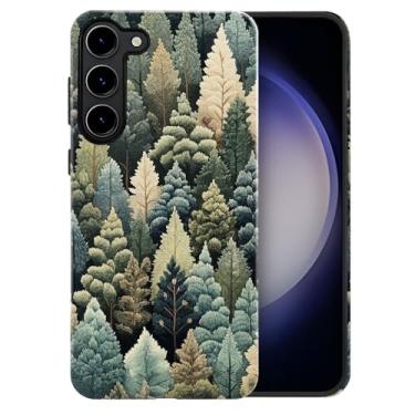 Imagem de heindiy Compatível com Samsung Galaxy S23 Plus, capa brilhante, proteção total, à prova de choque, anti-arranhões, capa de TPU, capas para homem mulher - Natal exuberante coníferas