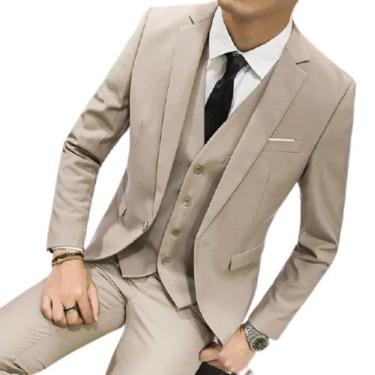 Imagem de Terno Masculino Slim Corte italiano Paletó + Calça  LS TERNOS, Bege, P