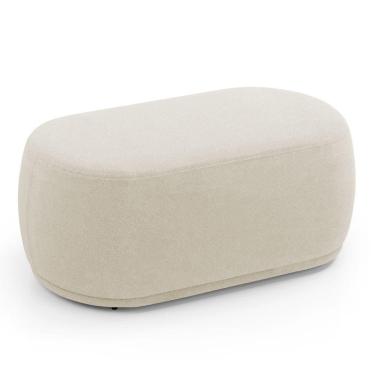 Imagem de Puff Decorativo Orgânico Living Molly 02 Lugares Bouclê Bege - Desk Design