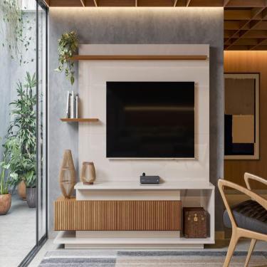 Imagem de Painel Suporte Filipinas Off White Perolizado-jequitiba Ripado