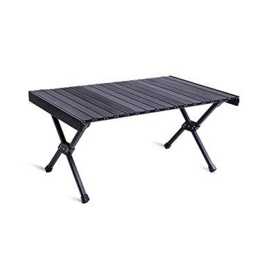 Imagem de Yadlan Mesa de acampamento Alu para 4 pessoas dobrável, mesa dobrável acampamento dobrável, ultra leve portátil mesa de piquenique ao ar livre com suspensão lateral mesa rolante de alumínio, embalagem