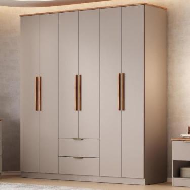 Imagem de Guarda Roupa Casal 6 Portas Milan Carraro Avelã