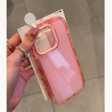 Imagem de HTVJFX Capa protetora de celular luxuosa Jelly Candy à prova de choque e amortecedor macio para iPhone 16 Pro (para iPhone 16 Pro/rosa)