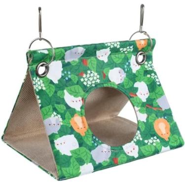 Imagem de Rede de Pássaro, Cama de Pendurar Papagaio Casa com 2 Ganchos de Metal Cabana de Pendurar Pássaro Ninho para Periquito Cockatiels Budgies Lovebird (Código L)