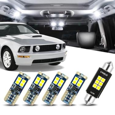 Imagem de Auto Dynasty (Pacote com 5) Kit de lâmpadas LED de carro interior 12V 5500K compatível com Ford Mustang 2005-2009, branco puro
