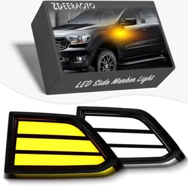 Imagem de ZDEERAOTO Luz de sinalização lateral de para-lama frontal LED DRL âmbar sequencial, kit de funções 2 em 1 para Ford Ranger 2019-2023 Sport Pickup (não serve para Rap-tor), 2 peças