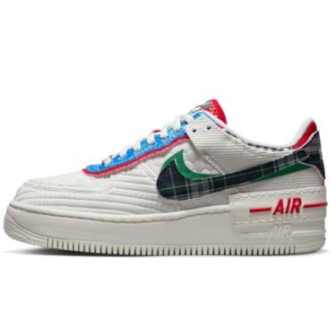 Imagem de Nike Tênis feminino Air Force 1 Shadow, Vela/Verde Clássico/Azul Universitário/Multi, 34