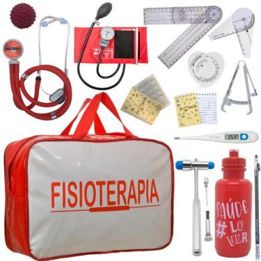 Imagem de Kit Bolsa Fisioterapia Acadêmico Goniômetro Martelo Buck Fita Antropom