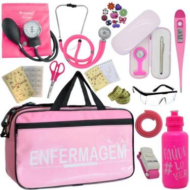 Imagem de Kit Enfermagem Top Cores Premium Completo Estagio Estetoscopio Aparelh
