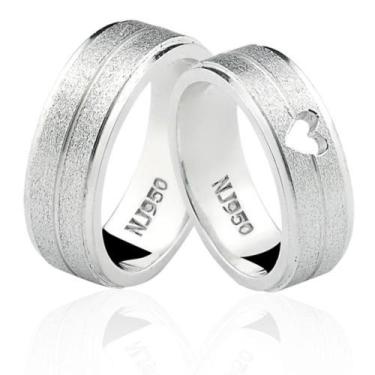 Imagem de Par de Aliança em Prata 950 Natalia Joias AL15, Prata