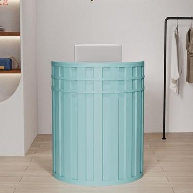 Imagem de Balcão de caixa de varejo, mesa de recepção de escritório moderna mesa de recepção, balcão portátil pequeno balcão de checkout, balcão de bar, balcão de recepção de loja, para loja e escritório (cor