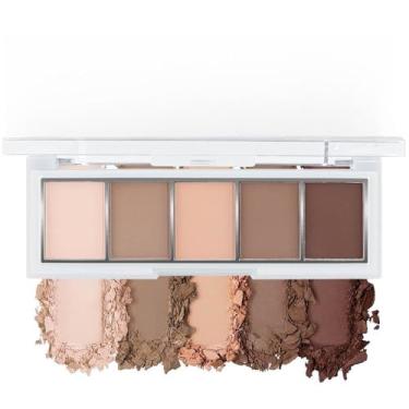 Imagem de 5 cores de sombra fosca nude, rosa nude, marrom, cacau, neutro, fosco, creme, paleta de sombras de olhos para mulheres mais velhas, olhos azuis e verdes, paleta de maquiagem de contorno sombras de
