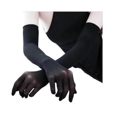 Imagem de Luvas Longas de Renda Sexy - Transparente, Respirável e com Alta Elast