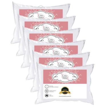 Imagem de Kit Travesseiros Pluma de Ganso 200 Fios Toque Suave Sono Tranquilo Ca