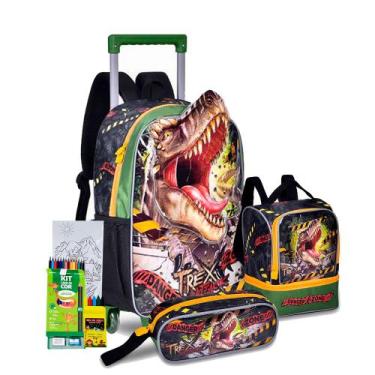 Imagem de Kit Mochila de Carrinho Infantil com Lancheira Clio Meninos, Tx24505, 