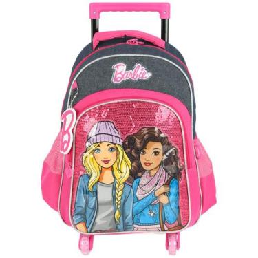 Imagem de Mochila De Rodinhas em LED Escolar Infantil Barbie Rodas, Azul