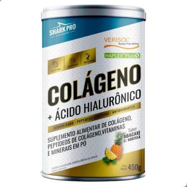 Imagem de Colageno Hidrolisado e Acido Hialuronico 450g Shark Pro, Abacaxi Com H
