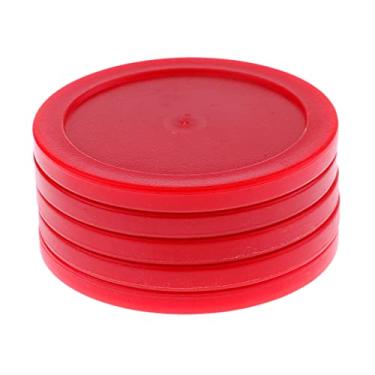 Imagem de Menolana Discos de material plástico de 62 mm para mesas de jogos, conjunto de 5, vermelho