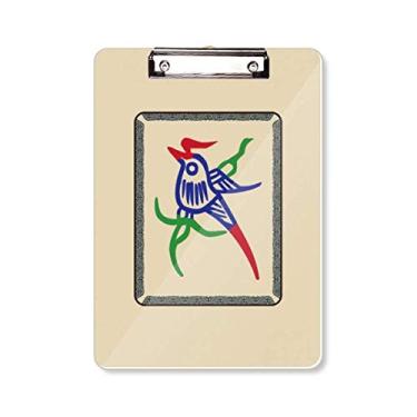 Imagem de Mahjong Barra de bambu 1 azulejo padrão prancheta pasta escrita placa de apoio A4
