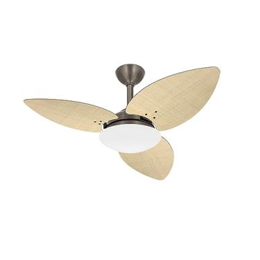 Imagem de Ventilador Teto Bronze Potente Winds 3 Pás Palha Ventax 220V