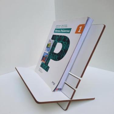 Imagem de INDÚSTRIA FENIX Suporte Livros Apostilas Tablets Kindle Concurseiros Leitura - Branco (Madeira natural) - MDF - Portátil - 30x30cm