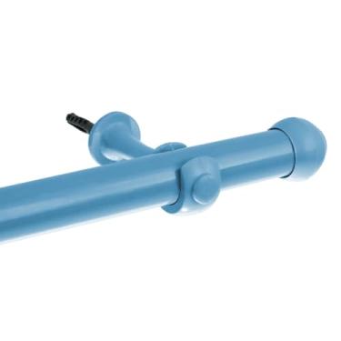 Imagem de Kit Varão Simples Para Cortina 2,00 Metros 28mm Colorido (Azul)