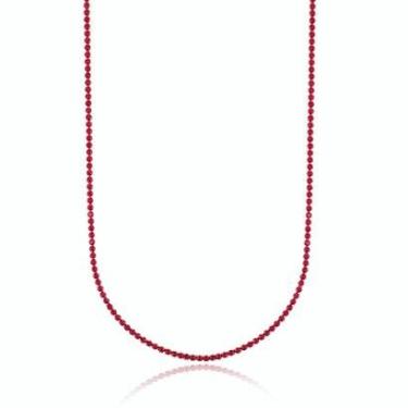 Imagem de Colar Soloyou Riviera de Zircônia Rosa Pink Semijoia Ródio Branco-Feminino