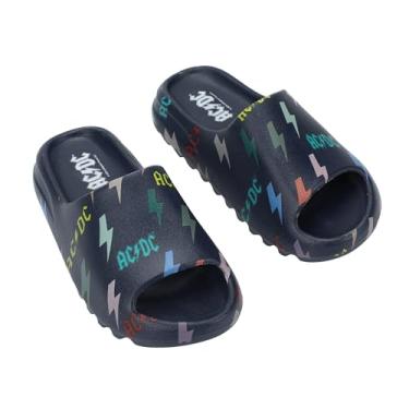 Imagem de Bioworld ACDC Rainbow Thunderbolt Logos Sandálias masculinas azuis, Azul, P