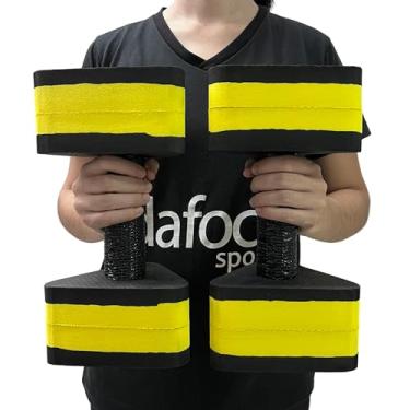 Imagem de Par Halteres Hidroginástica Natação Hidroterapia Em EVA 3 A 4Kg DF4013-BK Preto/Amarelo Dafoca Sports