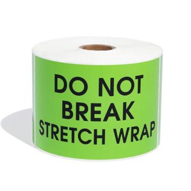 Imagem de Aegis Adhesives - Adesivos de 7,6 cm x 12,7 cm Green Do Not Break Stretch Wrap - Etiquetas de aviso com adesivo permanente (1 rolo, 500/rolo)