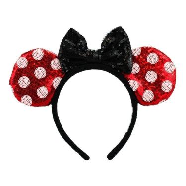 Imagem de Tiara Brilhante Festa Adulto Infantil Minnie Vermelha