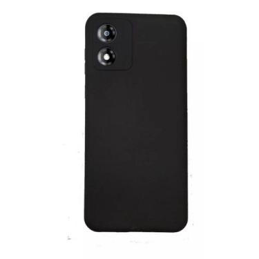 Imagem de Capa Case Silicone Aveludada Preta + Película 3d de Vidro Para Motorol
