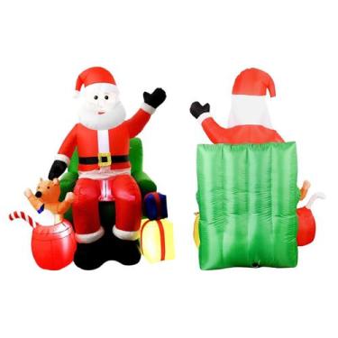 Imagem de Papai Noel Inflável Poltrona Com Luz Decoração Natalina 2,3m - Top Nat