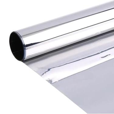 Imagem de Insulfilm Decorativo Para Vidro Casa Porta Janela Box Blindex Impermeável (Prata Espelhado, 2m x 50cm)